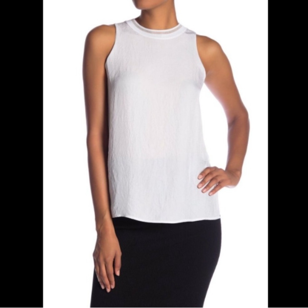 NWT Vince Optic White Shell Crew Neck Tank